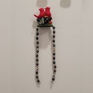 Red Bird Beaded Wall Hanging Or Suncatcher